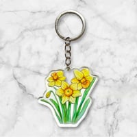 Image 2 of Yellow Daffodils Keyring