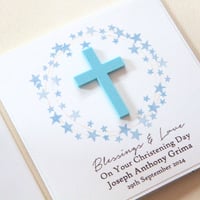 Image 3 of Boy Personalised Card. Christening Card. Baptism Card. First Holy Communion Card. Confirmation Card
