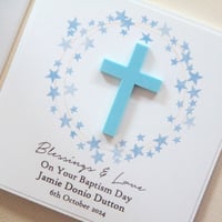 Image 4 of Boy Personalised Card. Christening Card. Baptism Card. First Holy Communion Card. Confirmation Card