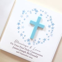 Image 5 of Boy Personalised Card. Christening Card. Baptism Card. First Holy Communion Card. Confirmation Card