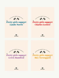 Pretty girls support (driver's name) A3 Print