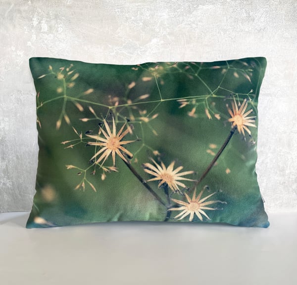 Image of Starburst twiggery, printed velvet cushion