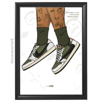 Image 4 of Sneaker Poster Jordan 1 Low x Travis Scott “Medium Olive”