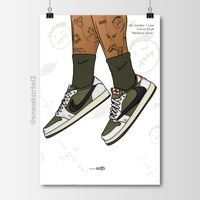 Image 2 of Sneaker Poster Jordan 1 Low x Travis Scott “Medium Olive”