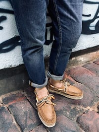 Image 6 of Lagoa full grain brown cow leather deck espadrilles shoes 