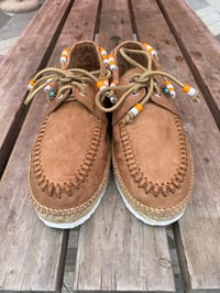 Image 9 of Lagoa full grain brown cow leather deck espadrilles shoes 