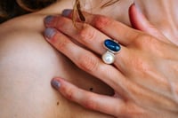 Kyanite and pearl ring 