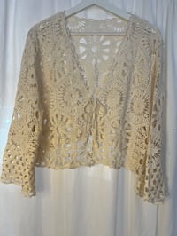 Image 1 of Knitted Cardigan Multiple Flowers