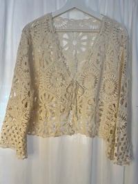 Image 2 of Knitted Cardigan Multiple Flowers