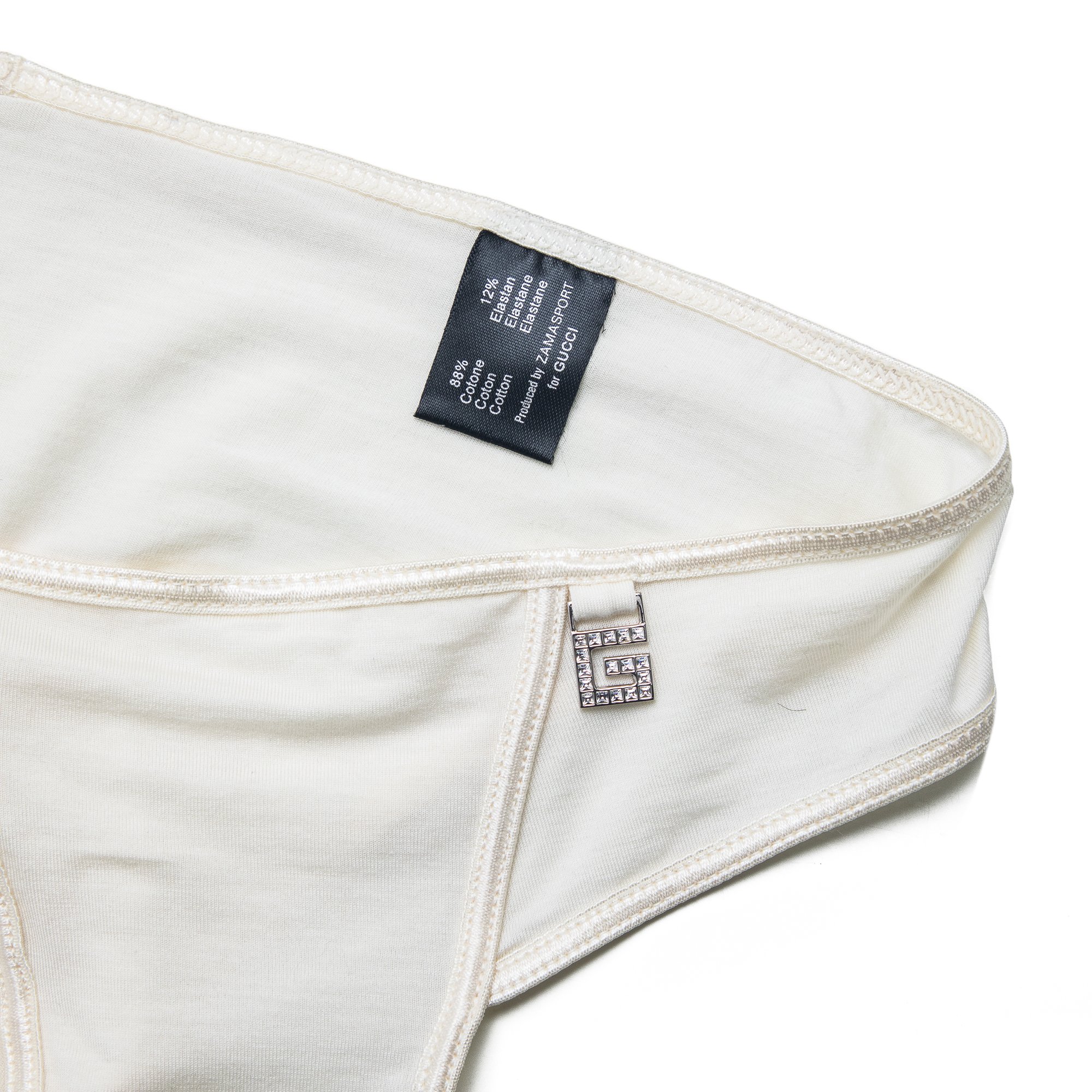 Image of Gucci by Tom Ford 1998 Runway G logo White Briefs