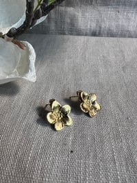 Image 2 of Stainless Steel Small Flower Earrings Gold