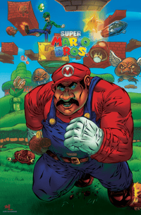 11"x17" Super Mario Bros holographic shard print