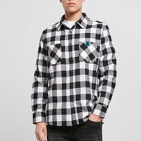 Image 2 of Setup® Cromford Flannel Checked Shirt in Black and White