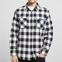 Image 1 of Setup® Cromford Flannel Checked Shirt in Black and White