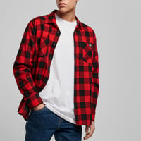 Image 3 of Setup® Cromford Flannel Checked Shirt in Red and Black