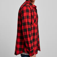 Image 4 of Setup® Cromford Flannel Checked Shirt in Red and Black