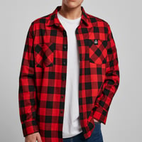 Image 1 of Setup® Cromford Flannel Checked Shirt in Red and Black