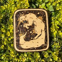 Leaping Fox - Woodburnt plaque