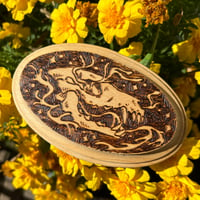 Coyote Skull - Woodburnt plaque