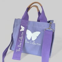Image 4 of Signature Canvas Tote Bag Crossbody (purple)