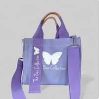 Image 1 of Signature Canvas Tote Bag Crossbody (purple)