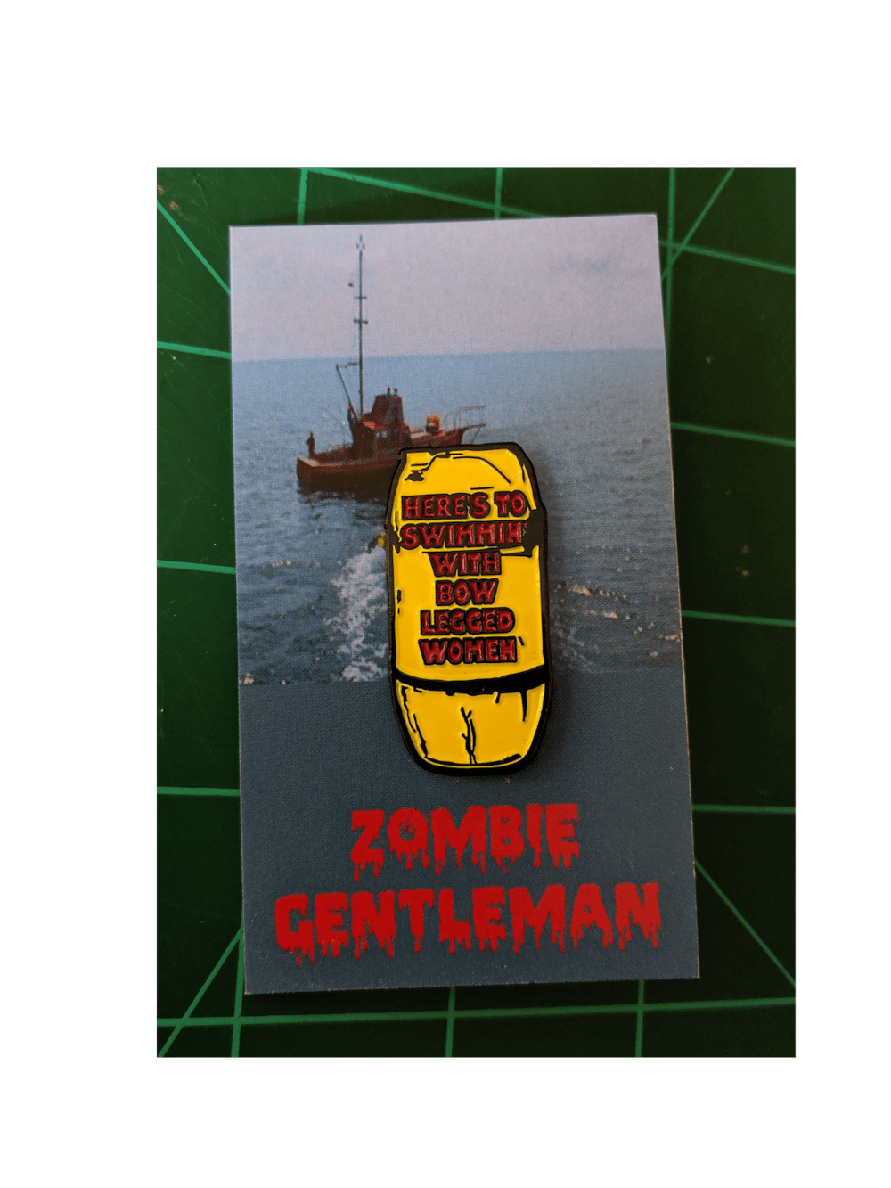 Bow Legged Women Jaws Air Barrel Enamel Pin