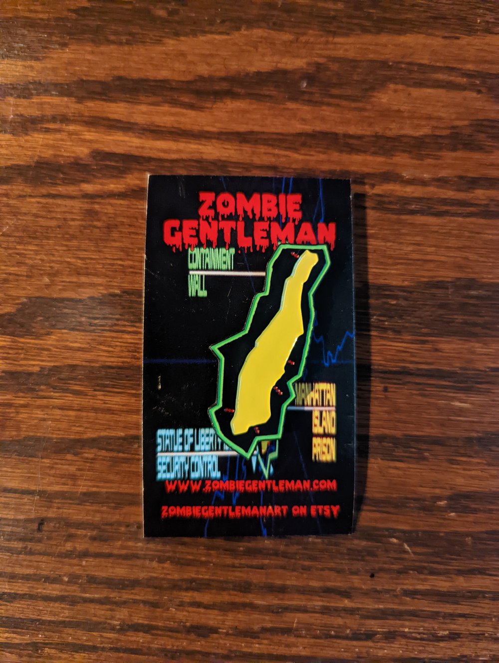 Manhattan Island Prison Enamel Pin Glow in the Dark