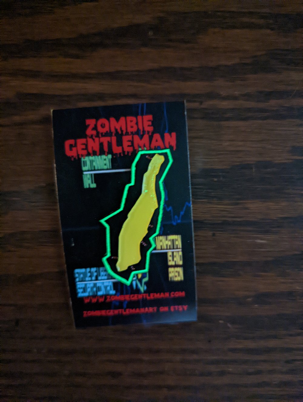 Manhattan Island Prison Enamel Pin Glow in the Dark