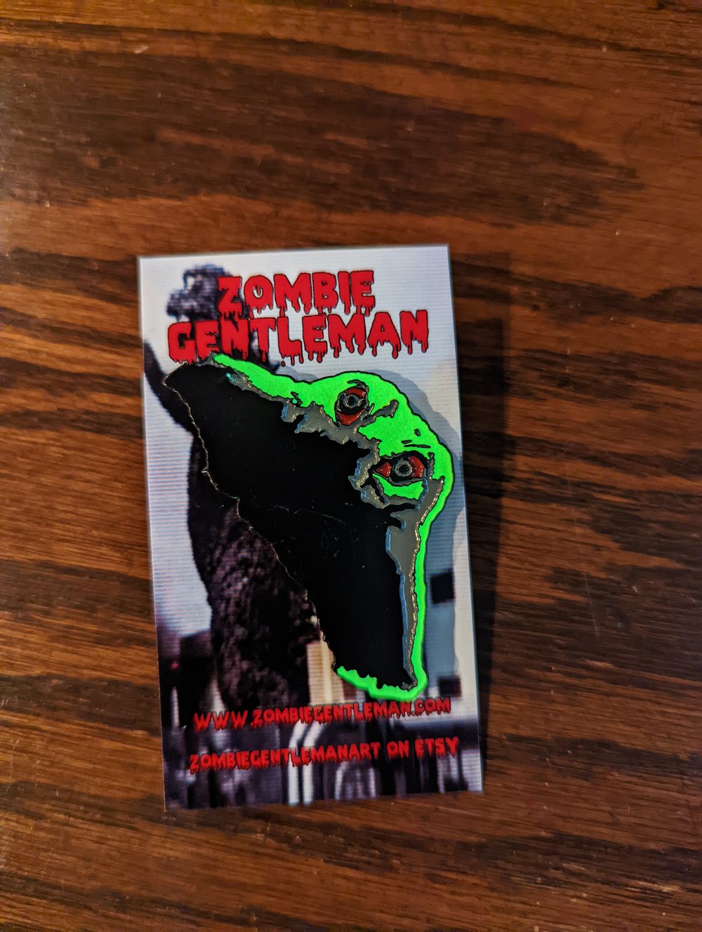 Smog Monster Saucer Enamel Pin Godzilla Kaiju Glow