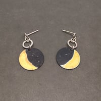 Yellow Crescent Moon Drop-stud Earrings