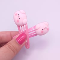 Image 2 of Cute Piggy Hair Clips 2pc set