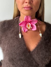 Image 2 of pink cymbidium orchid choker