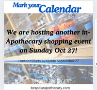 Image of SOLD OUT!!   In Apothecary Shopping Event at Bespoke Apothecary!!!