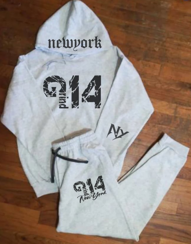 Image of EXCLUSIVE ASH GREY GRIND ONE FOUR SWEATSUIT