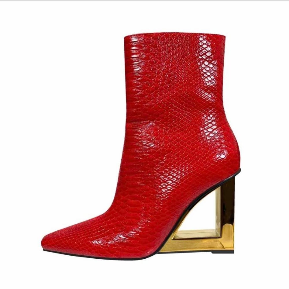 "Just like Candy" fiery red booties 