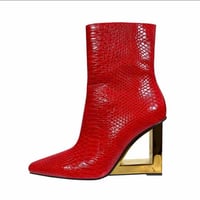 Image 1 of "Just like Candy" fiery red booties 