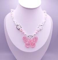 Image 4 of Pink Butterfly Fairy Necklace