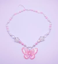 Image 2 of Pink Butterfly Fairy Necklace