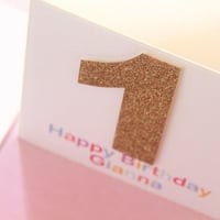 Image 2 of Handmade 1st Birthday Card. Personalised Birthday Card. Daughter 1 Year Old Card