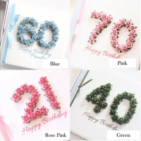 Image 6 of Handmade Personalised Birthday Card for Her in Any Age. 8 Colours.