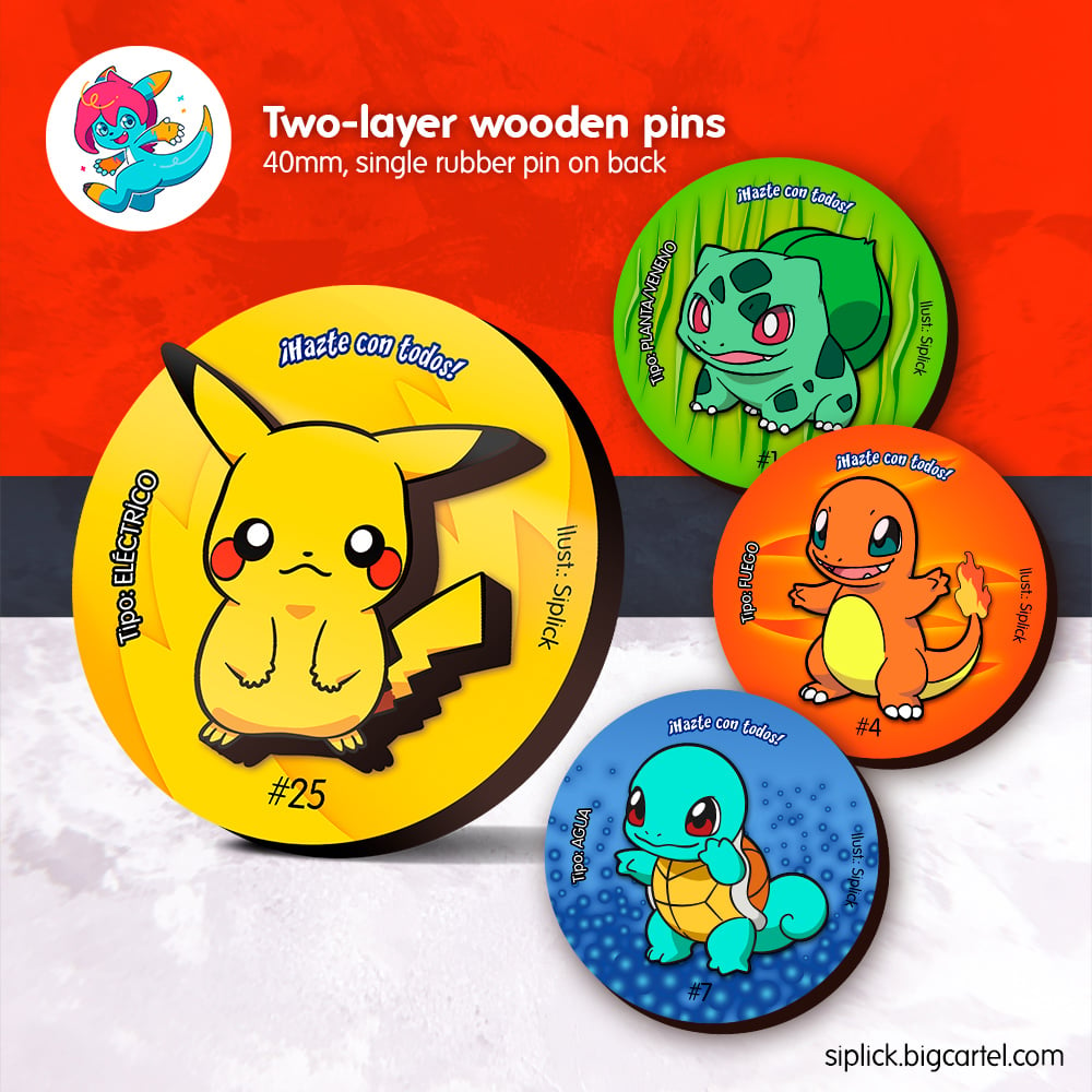 Image of PKMN 3D Wooden Pins