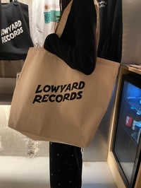 LOWYARD RECORDS "Black logo tote bag(White)"