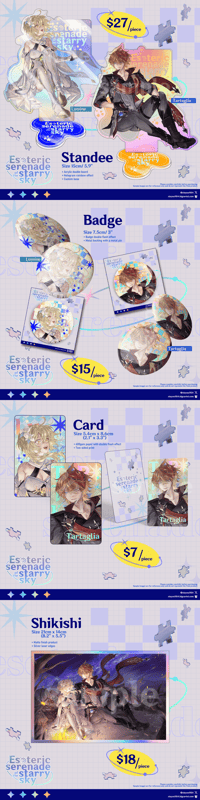 🐳✨『Pre-order』Esoteric Serenade of the Starry Sky Standee/ Badge/ Card/ Shikishi