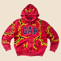 Image 1 of REWORKED RED GAP CRACKY ZIPHOODIE SIZE L