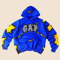 Image 1 of REWORKED GAP CRACKY BLUE HOODIE SIZE L BOXY