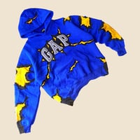 Image 2 of REWORKED GAP CRACKY BLUE HOODIE SIZE L BOXY