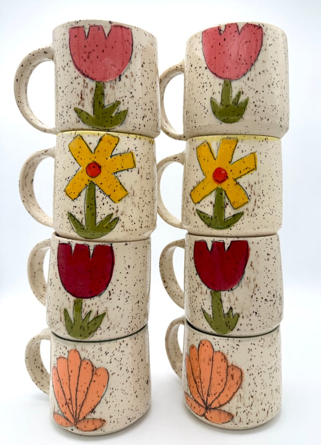 Flower Mugs for Karen 