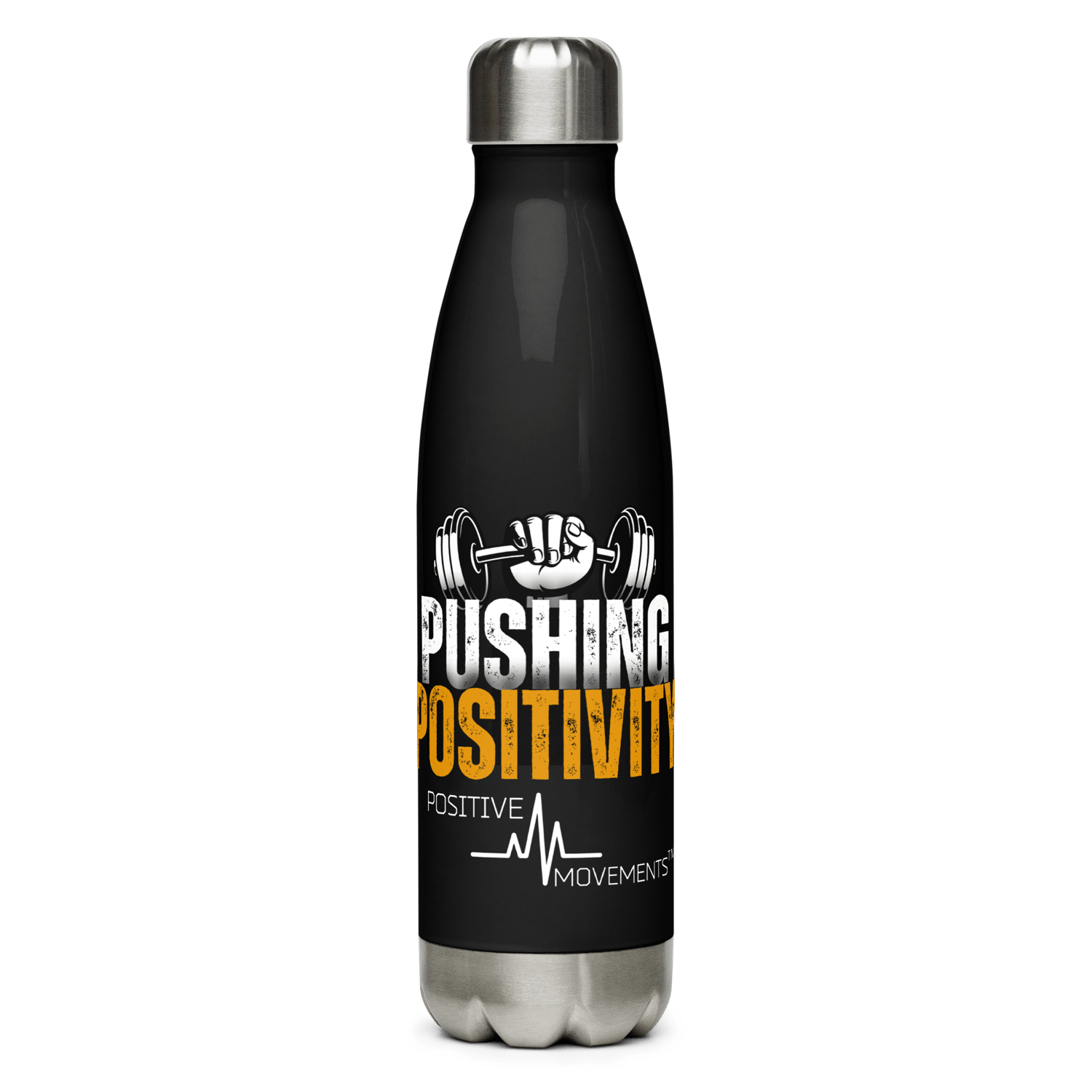 Image of Stainless Steel Water Bottle - Pushing Positivity