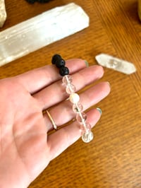 Image 2 of Freshwater Pearl, Clear Quartz, & Basalt
