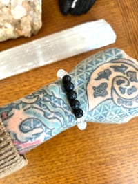 Image 4 of Freshwater Pearl, Clear Quartz, & Basalt